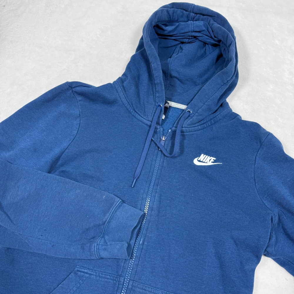 Nike Blue Full Zip Hoodie Sweatshirt Basic Logo Casual‎ Comfort Women's Small